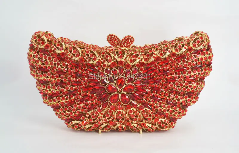 Красная бабочка фигурная вечерняя сумочка клатч со стразами сумка ручной работы с бриллиантами шикарная сумка Pochette вечерние сумочки свадебные сумки SC234