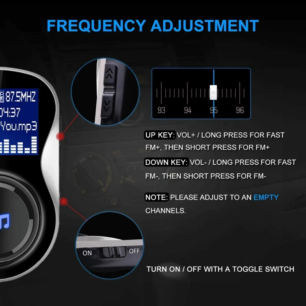 Bluetooth FM usb адаптер для автомобиля, HIPPIH беспроводной fm-передатчик приемник, двойной USB Автомобильное зарядное устройство, автомобильный радиоадаптер