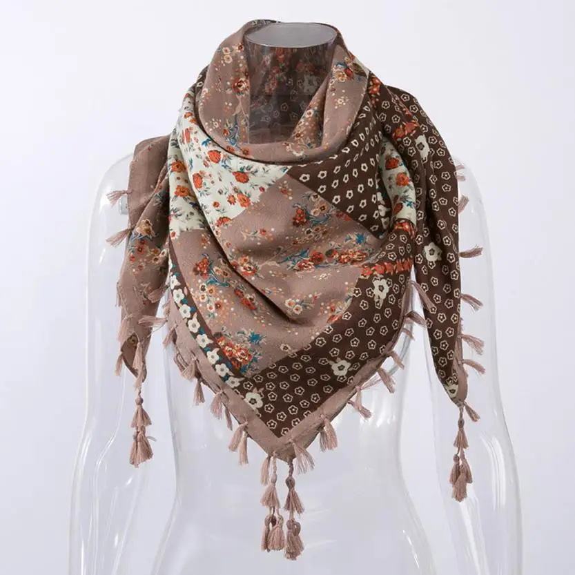 2019 шарфы для женщин для шелковый шарф шаль мода уникальный стиль леди цветочные принты кисточкой 2018 forMAR18