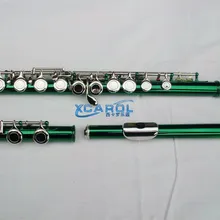 Зеленый 16 крупным отверстием флейта C Ключ+ E цветная флейта Отличный Металлический Тон техника