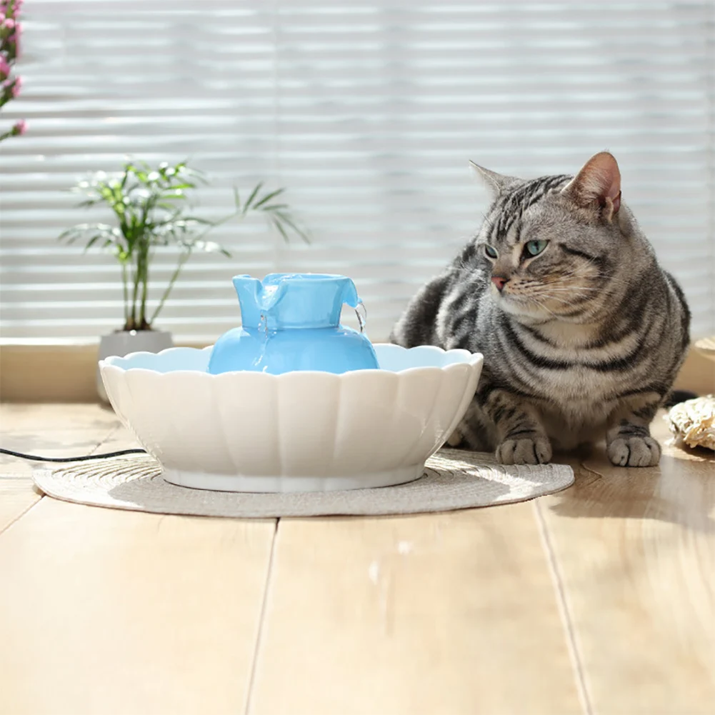 Ceramic Pet Water Drinking Fountain Ultra Quiet 2.1 L Water Fountains