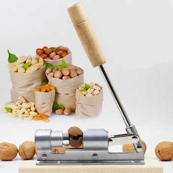 

Stainless Steel Nutcracker With Wooden Handle Multi-Function Nut Cracker Sheller Walnut Cracker Plier Metal Opener Kitchen Tool