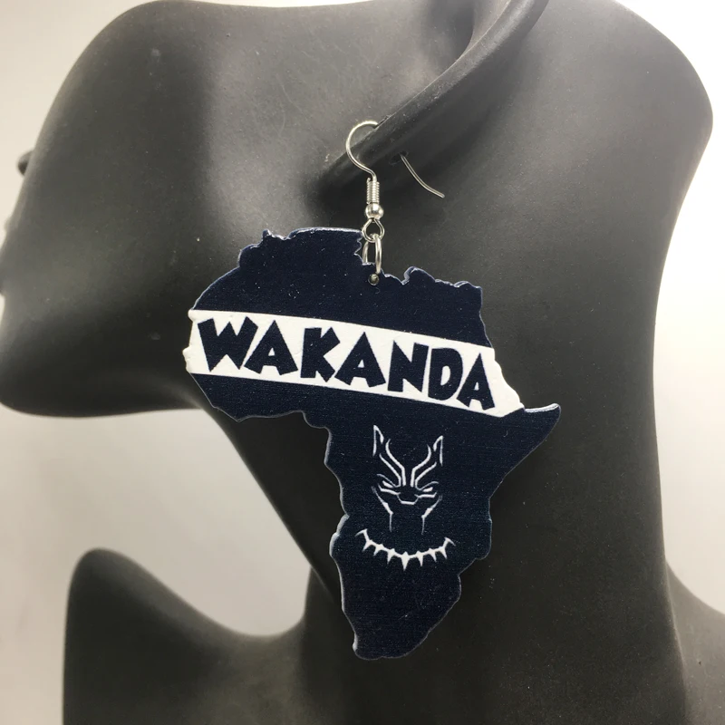 Бесплатная доставка! Африканские деревянные серьги Wakanda|Серьги-кольца| |