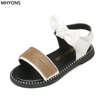 

New spring and summer girls sandals baby princess shoes children's casual shoes bow shoes women's shoes pearl dance sandals