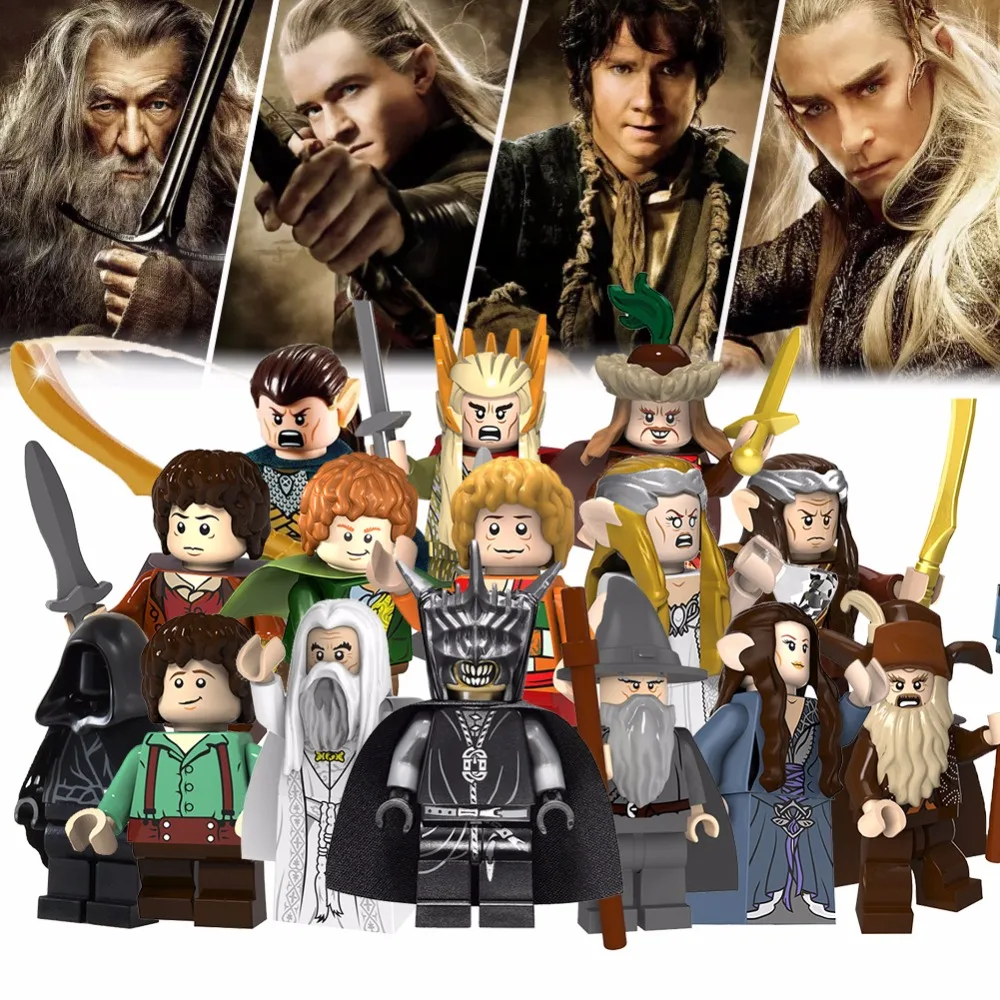 

Playmobil Figures The Lord of Rings Mini Building Blocks Elf Prince Frodo Orc Samwise Gandalf Sauron Model Gift Toy for Children