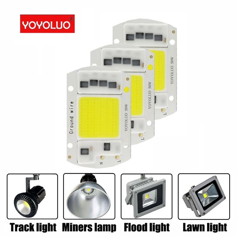 

[YOYOLUO] AC220V Integrated COB LED Lamp Chip 50W 30W 20W 15W 5W Smart IC Driver High Lumens For DIY Floodlight Spotlight
