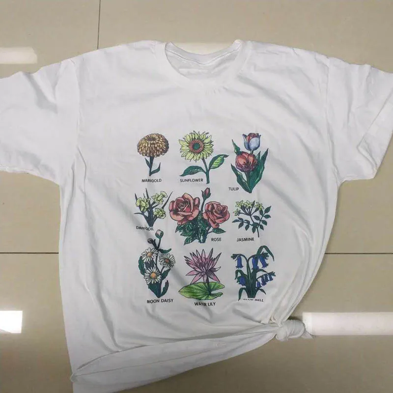 Женская футболка с цветочным принтом Wild Flower модная унисекс топы для путешествий