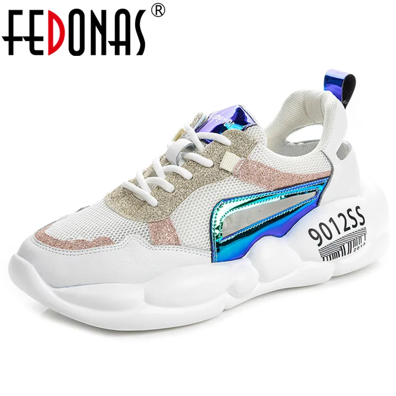 

FEDONAS 2019 New Round Toe Lace Up Women Flats Casual Shoes Woman Comfortable Genuine Leather Women Sneakers Basic Office Shoes