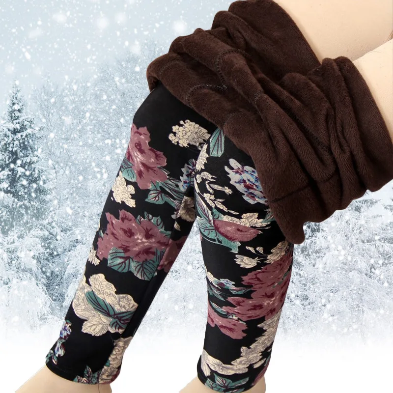 New Arrival Autumn Winter Plus Velvet Thick Warm Leggings Women Plus Size XXXL Printing Warm Trousers Lady\'s Pants