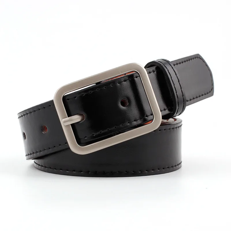 

2019 Candy Color PU Leather Belt Women Square Metal Pin Buckle Waist Belts White Black Brown Casual Waistband for Ladies Jeans