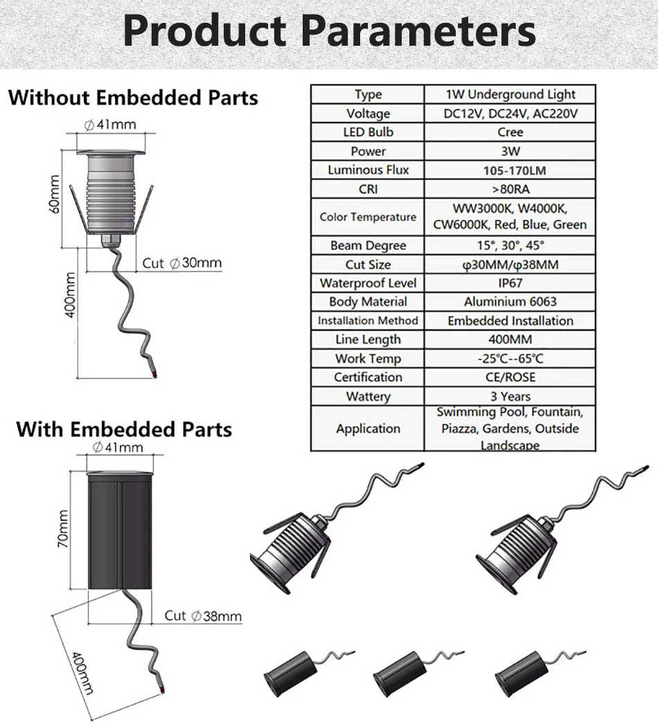 3w Led Underground Light 1