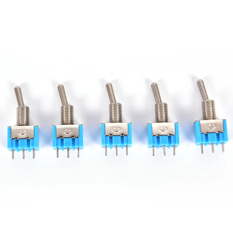 

10pc/LOT Blue Mini Miniature Toggle Switches MTS-102 3-Pin SPDT ON-ON 6A 125VAC