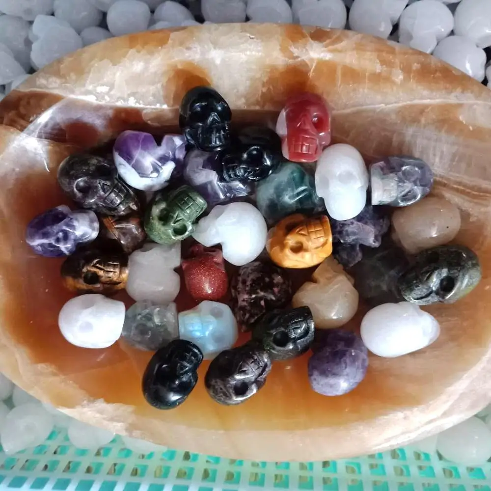 

Free Shipping 3 Pieces High Quality Small Size Skull Crystal Skull For Making Pendant On Necklace