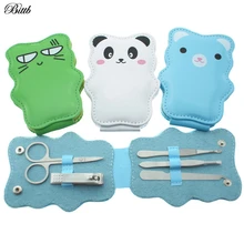 Bittb 5 шт. маникюрный набор для ногтей из нержавеющей стали инструменты для ногтей кожаный чехол Педикюр Триммер ножницы пинцет ушной Пинцет Комплект