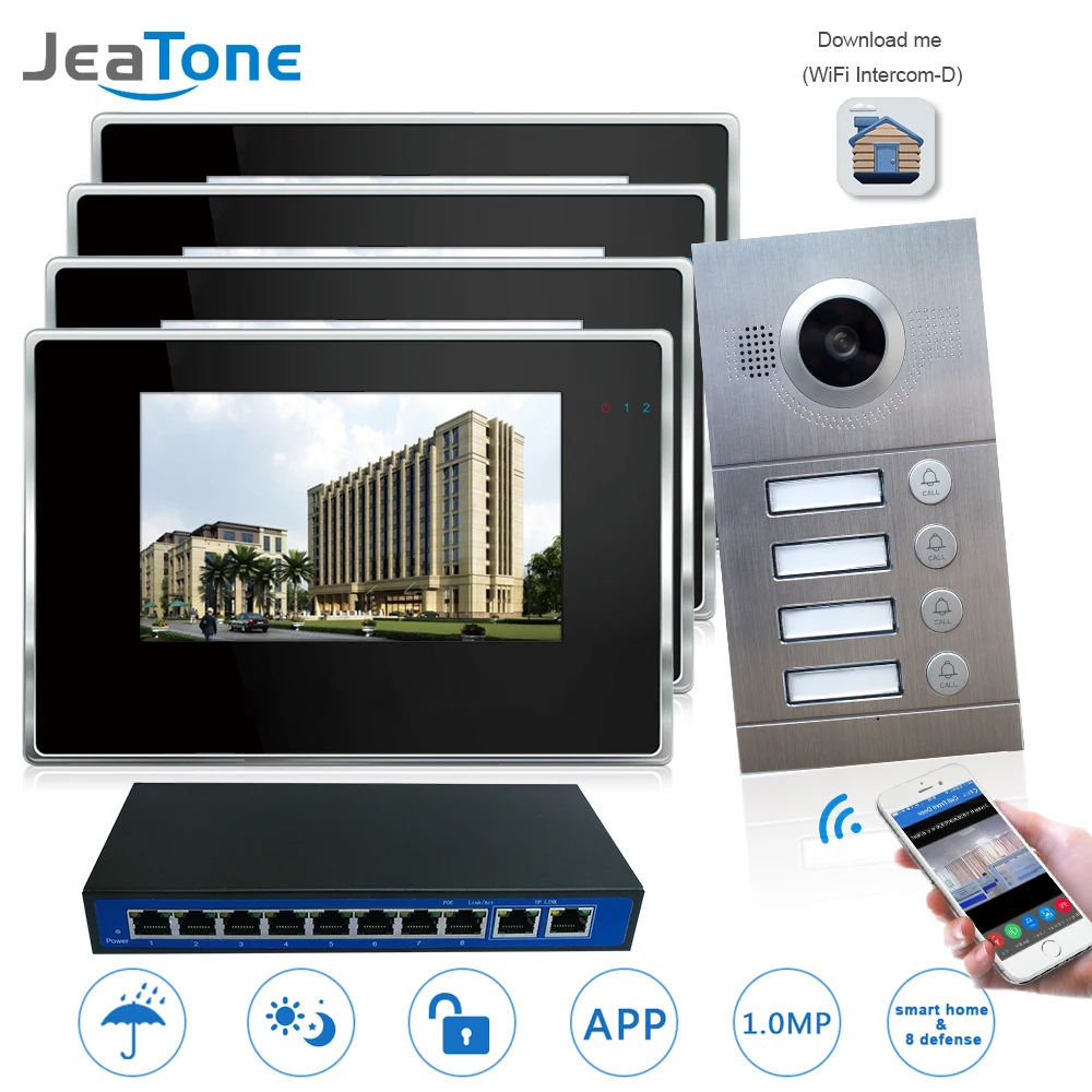Ip Door Phone Wifi Video Intercom Video Doorbell 7 Touch Screen