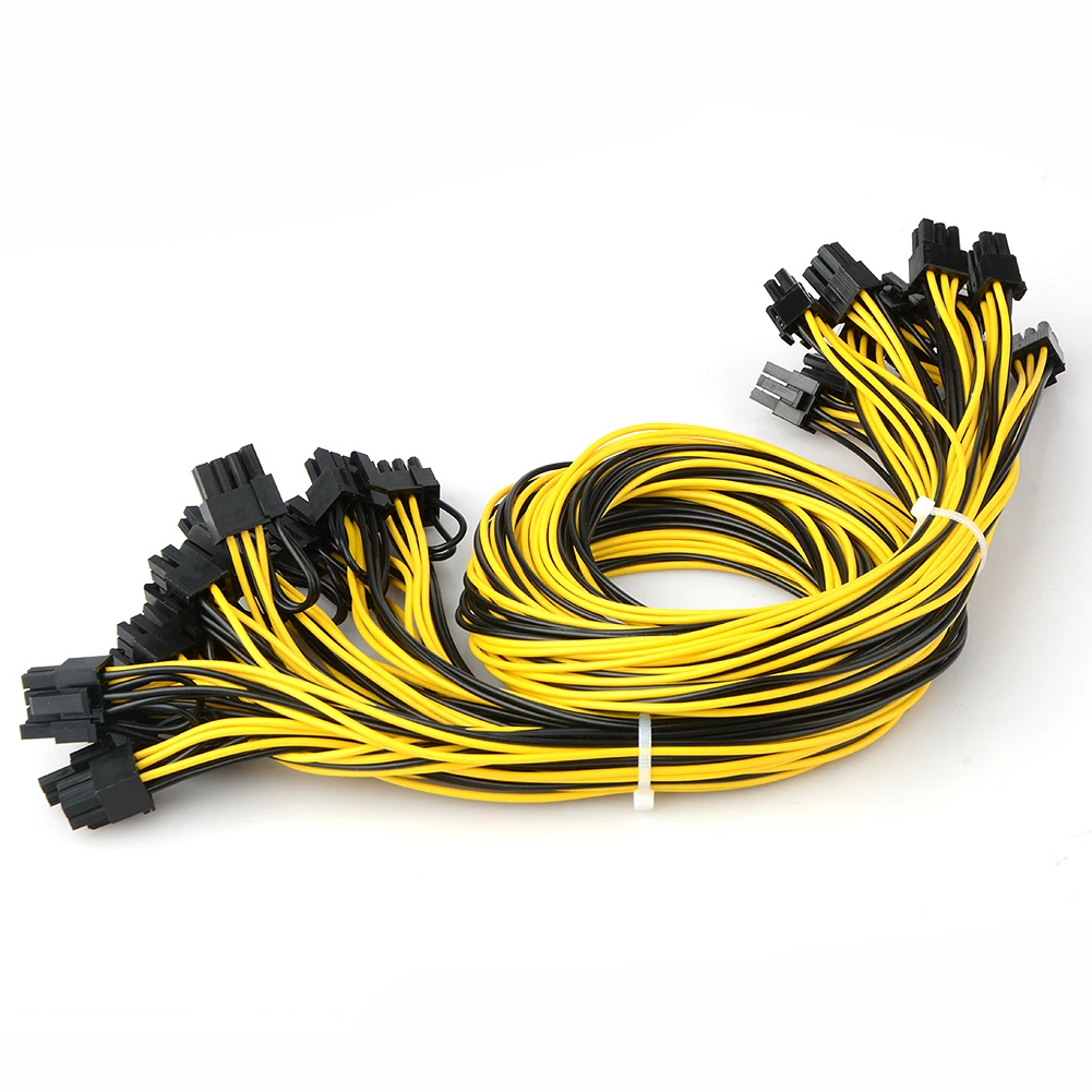 

12pcs PCI Express 6Pin to 8 (6+2) pin Male to Male PCI-E Express Power Cable for GPU Breakout Board GPU Mining Power Supply