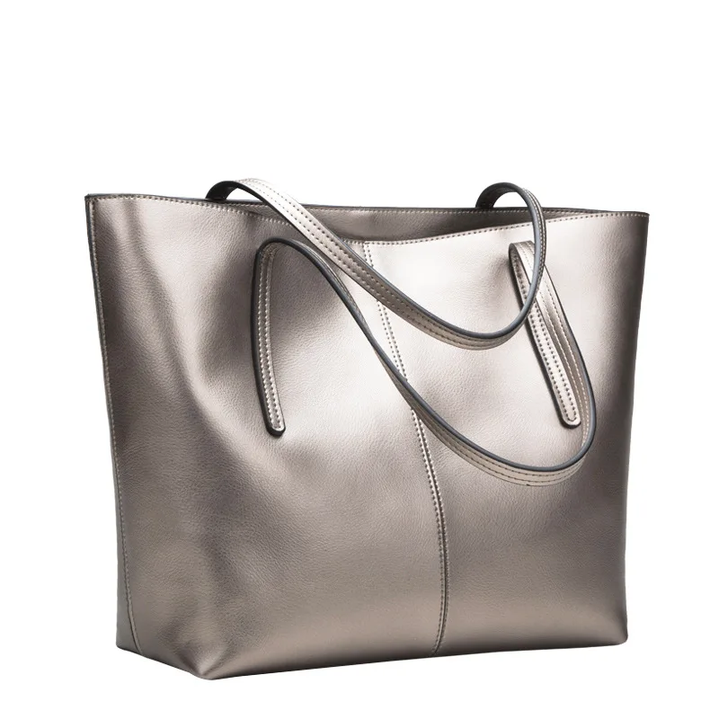 

2018 New Ms. Handle Shoulder Bag Leather Simple Tote Bag Messenger Bag Large Capacity Tote Bag
