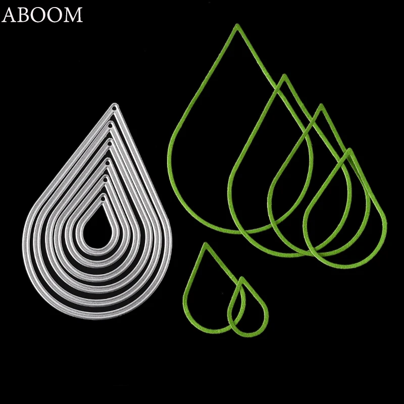 

ABOOM 6PCS/Set DIY Drop Water Die Cut Scrapbooking Photo Album Paper Craft Embossing Metal Cutting Dies Paper Card Stencils