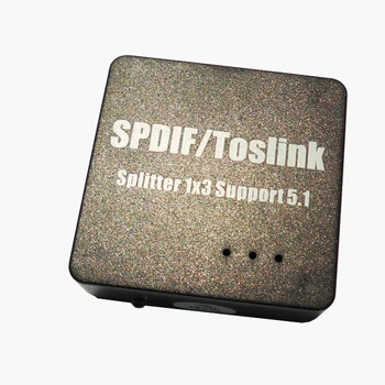 

New SPDIF TOSLINK Digital Optical Audio Splitter Amplifier 1X3 Supports 5.1 Switch with Power Adapter,Wholesale Free Shipping