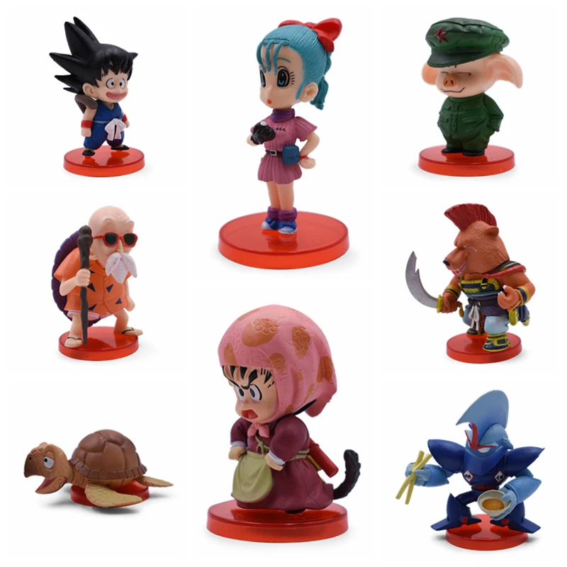 Dragon Ball Z Action Figure Anime Cute Mini Goku 8-Piece Set PVC Collectible Model Doll Toys Gift For Kid Free Shipping