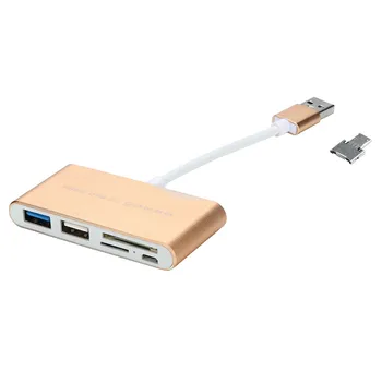 

Multi-function USB Micro USB OTG COMBO Card Reader Aluminum Alloy Hub USB Hubs 4.19