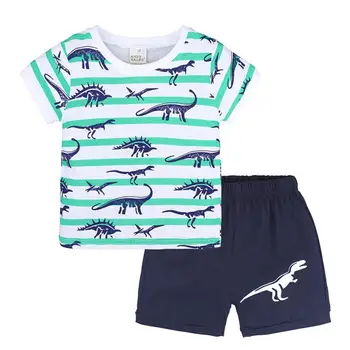 

2018 NEW 2Pcs Toddler Kids Baby Boys Girls Pajamas Cartoon Print Tops Shorts Outfits Set casual fresh fashion August 8