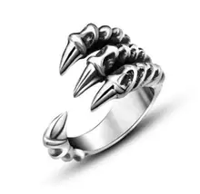 Anel de jóias de dedo ajustável animal águia garra pata forma estereoscópico estilo na moda metais pesados punk rock anéis para mulher homem