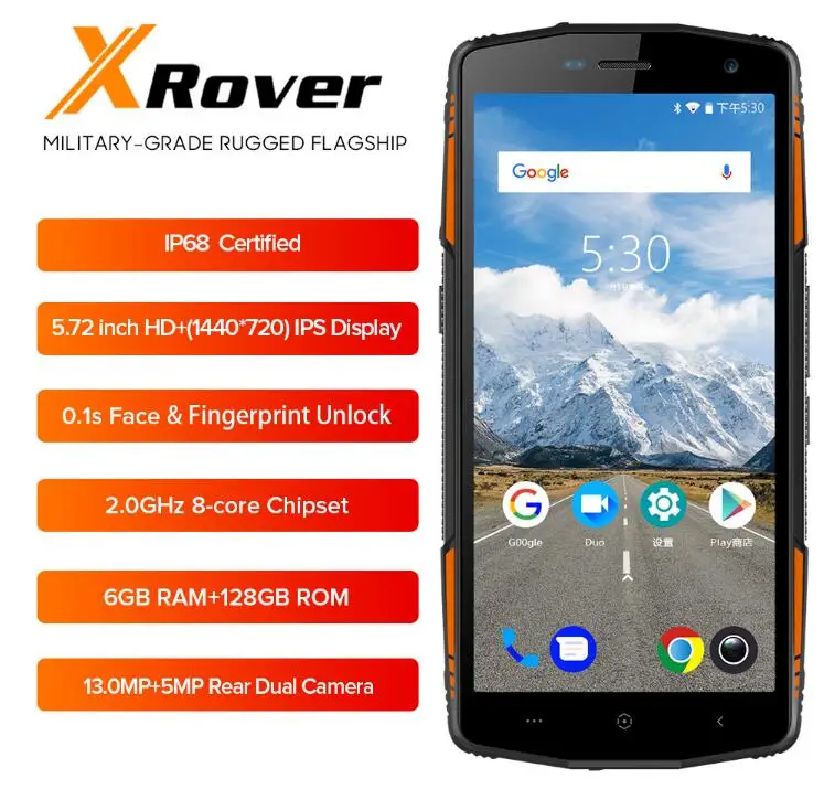 Goede LEAGOO XROVER MT6763 8 Core IP68 Waterdicht 4g LTE Gobal Mobiele Telefoon 5.72 inch 6 gb RAM 128 gb ROM Android 8.1 NFC Gezicht Mobiel