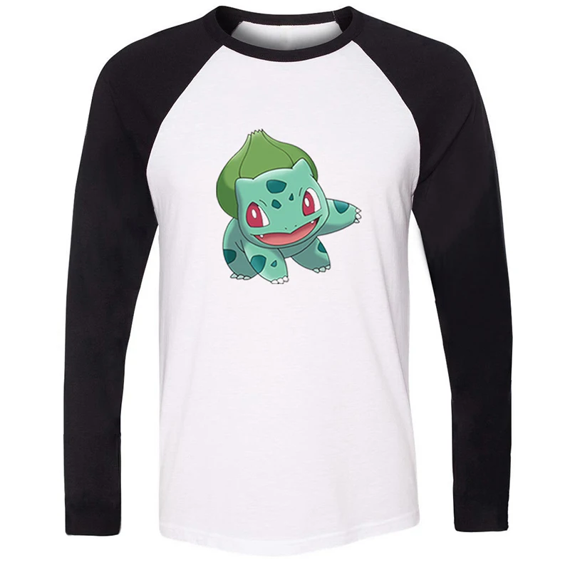 Мужская футболка с принтом Eevee Bulbasaur дизайнерская Pokemon Charmander хлопковая длинными