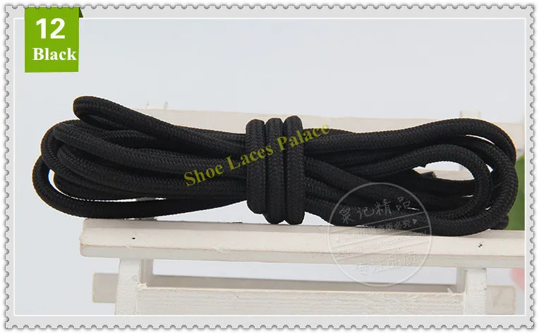 100 см круглые шнурки для ботинок однотонные красные желтые веревки шнурки каванов походные ботинки Lacet 5 пар в продаже - Цвет: black