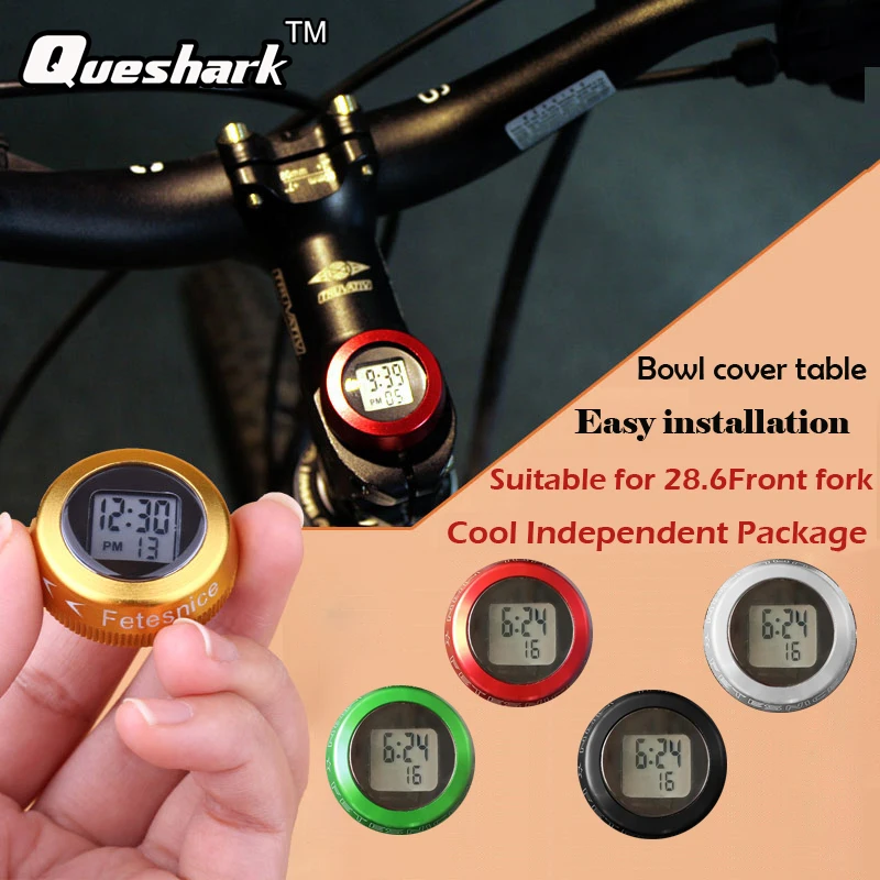 

Bike Bicycle Headset Stem Watch Computer Bike Vehicle Clock Cycling Head Parts Timepiece Headset Top Cap Stem Cover For MTB Road