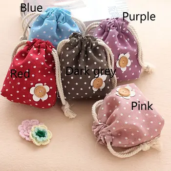 

1 Piece Cute Flower Coin Change Purse Creative Money Wallet Bag Cotton Cosmetic Makeup Bag Jewelry Container Organizer