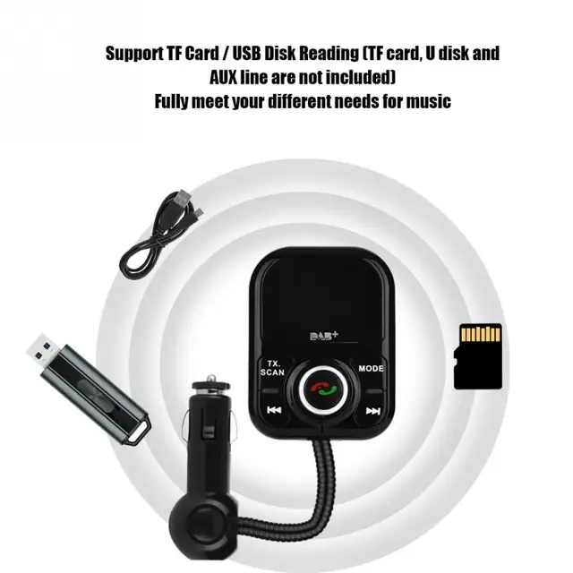 Universal Car DAB/DAB + FM Radio Antenna Adapter Receiver Bluetooth Handsfree Car DAB Player