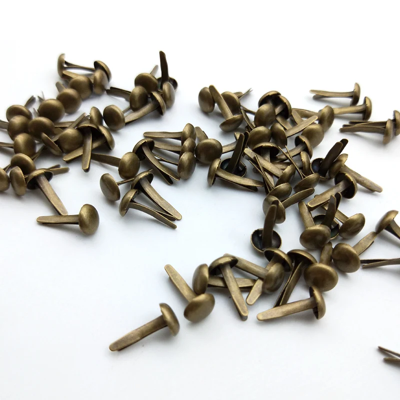 Metal Brads FISHWAVES 100pcs Bronze Vintage Metal Brads Diy Photo Album And Crafts Decoration Scrapbooking