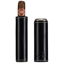 Высококачественный отличный гаджет черная и красная кожа портативный 1 держатель портсигар чехол трубка W/Подарочная коробка