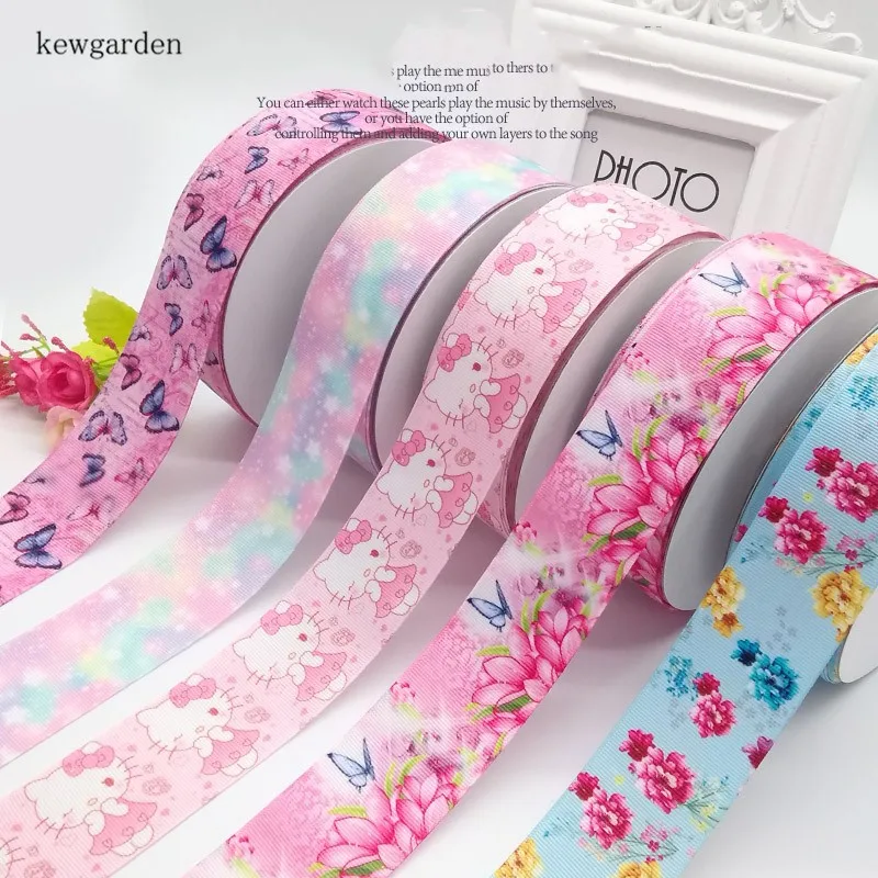 

Kewgarden Wholesale 1" 25mm Thermal Transfer Grosgrain Ribbons Handmade Tape DIY Bowknot Ribbon Packing Riband 50 Yards /Roll