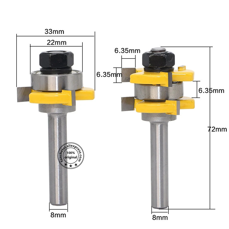 8 мм Shank-2PCS, ЧПУ твердого карбида вольфрама деревообрабатывающий фрезы, триммер древесины фрезы, 3 края муфты Концевая фреза