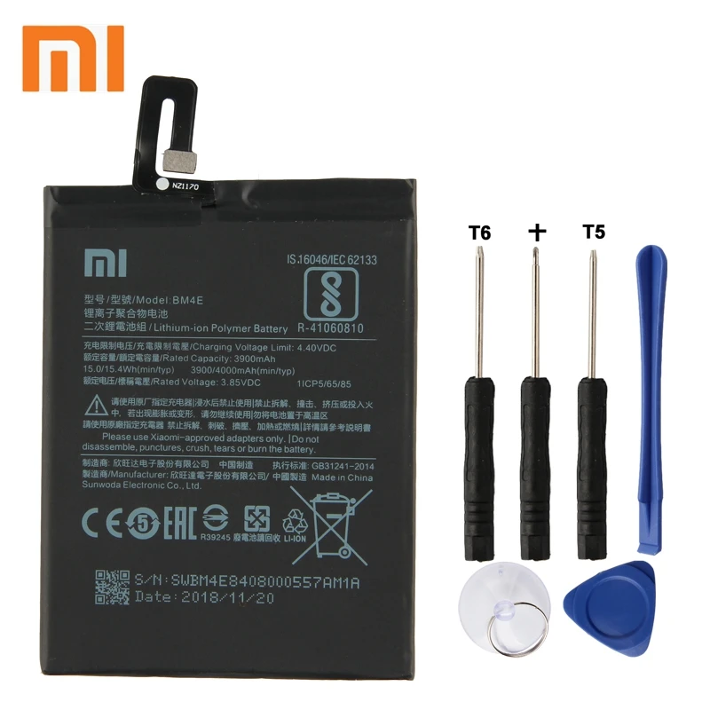 

Xiao Mi Xiaomi Mi BM4E Phone Battery For Xiao mi Pocophone F1 BM4E 4000mAh Original Replacement Battery + Tool
