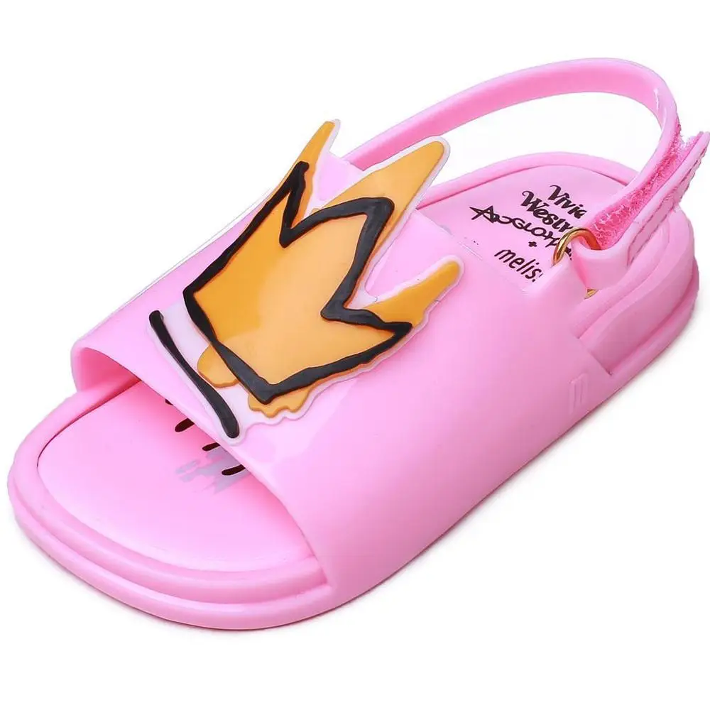 Мини Мелисса с Микки-Маусом; Новинка; одежда для маленьких мальчиков девочек босоножки Туфли для принцессы из мягкой плоской подошвой для малышей босоножки, детская обувь флип тапочки пляжные сандалии - Цвет: pink