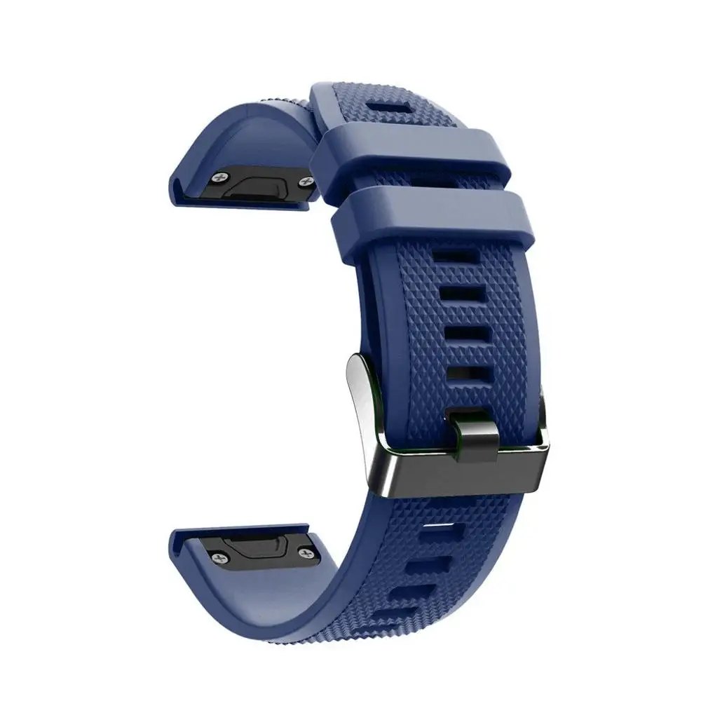 Роскошные Сменные наручные часы из ТПУ для Garmin Fenix 5X/5X Plus/3/3 HR, ремешок для часов, ремешок для часов, умные часы с пряжкой, браслет на запястье - Цвет: Темно-синий