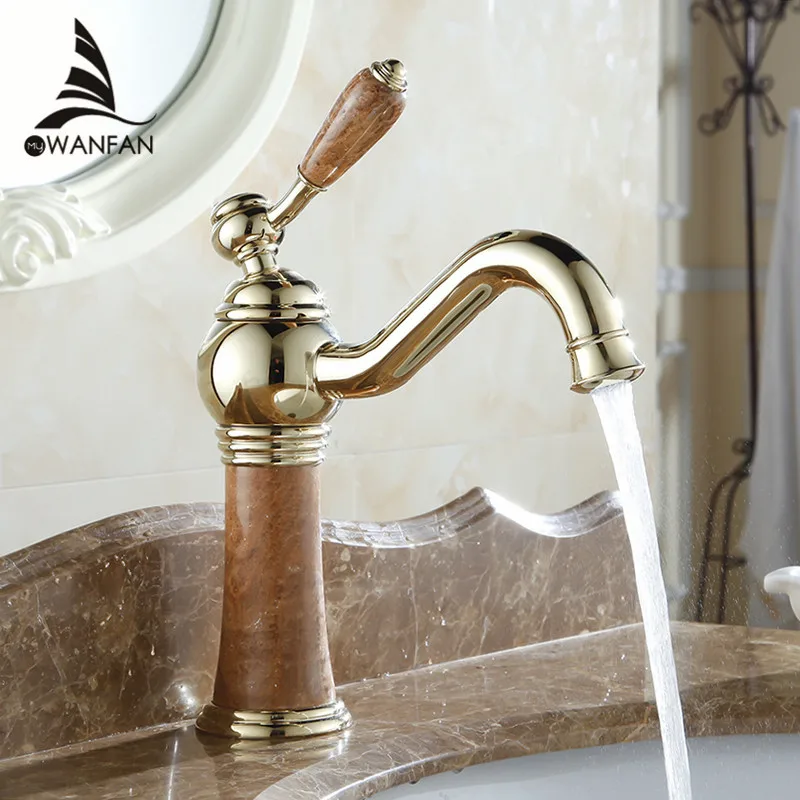 Gold faucet Euro Retro Style Bathroom color painted Basin Sink Faucets