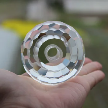 

60 mm Crystal Glass Hole Faceted Ball Stair Home Handrail Punch Ball Feng Shui Modern Wedding New House Decoration Accessory