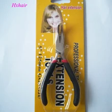 Черные плоскогубцы для волос с изогнутой головкой без зубов/щипцы для наращивания волос/инструменты для наращивания волос