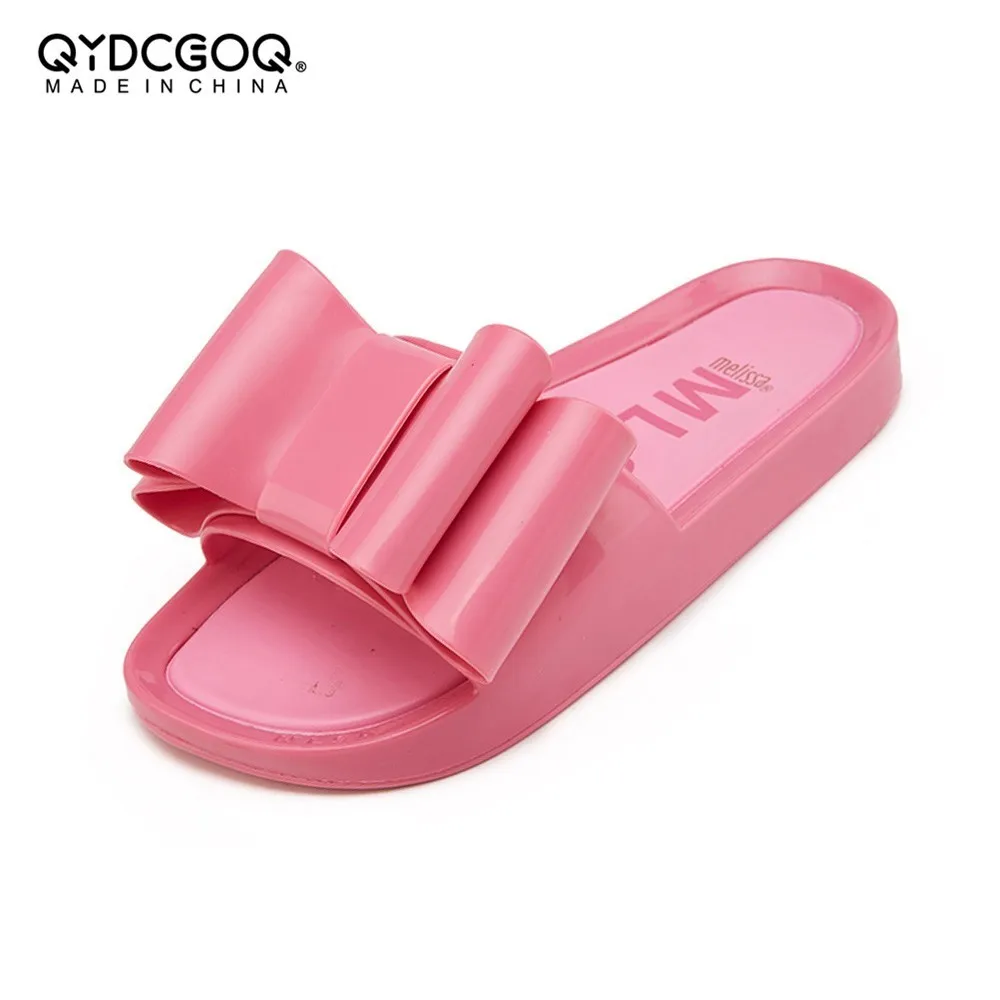 

Melissa Original Bow Women Slippers Summer Beach Shoes Woman Slippers Flat Flip Flops Ladies Rihanna Bohemia Melissa Sandals