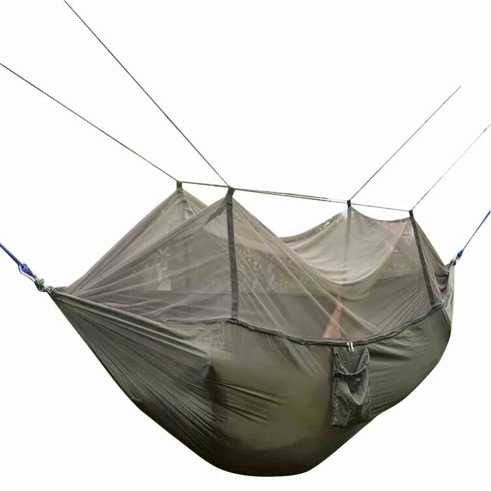 Портативный парашют Ткань гамак висит кровать с mosquio net спать открытый кемпинг Кровати