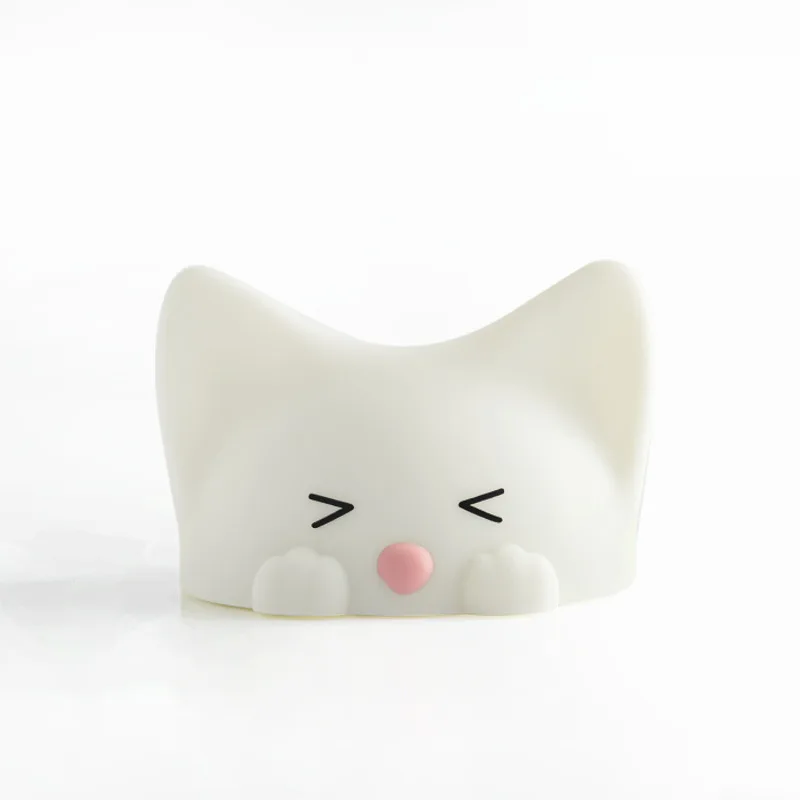 

HZFCEW Cute Cat Night Light(Meow-sound ) A Kitten Silica Gel Bedside Lamp That Can Change Seven Colors FR239