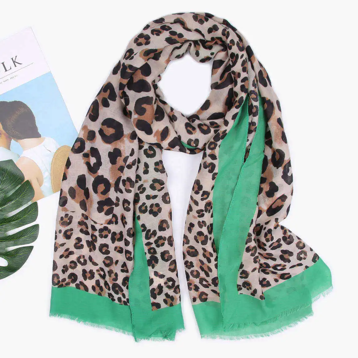Напыление 2019 леопард зерна мозаичный Печатный шарф Женская шаль универсальный оттенок Весна и лето хиджаб шарф толстый шерстяной шарф