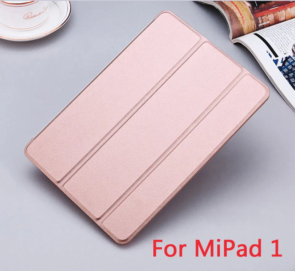 Mi pad 4 чехол из искусственной кожи ультра тонкий чехол для Xiao mi pad 1 2 3 mi Pad 4 Plus mi pad1 mi pad2 mi pad3 задняя смарт-крышка защитная - Цвет: pink for mipad 1