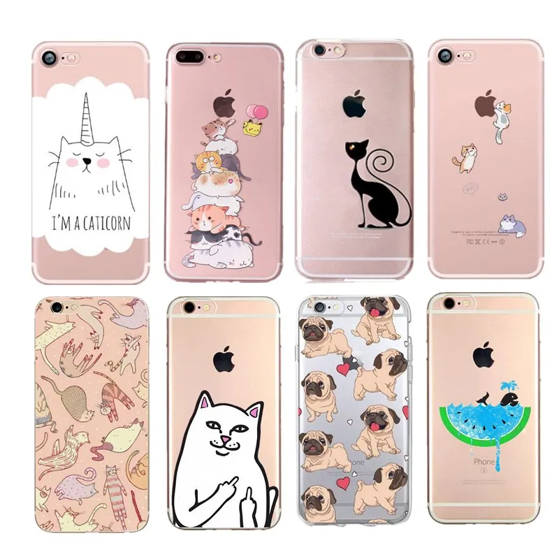 Для Fundas iphone 6 6s чехол силиконовый мягкий TPU Coque для 7 8X10 5 5S SE Plus 8 Кот Забавный