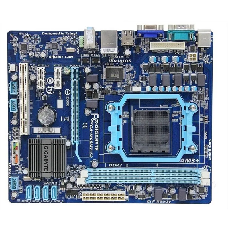 Оригинальная Материнская плата Gigabyte GA M68MT S2 DDR3 Socket AM3 Desktop системная S2P Micro ATX